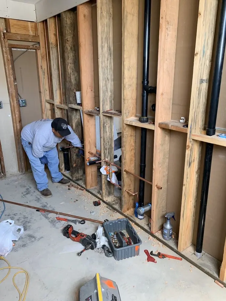 Commercial rough-in plumbing for Water Heater Replacement in Keller Town Center